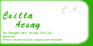 csilla acsay business card